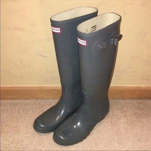 Grey Gloss Hunter Boots